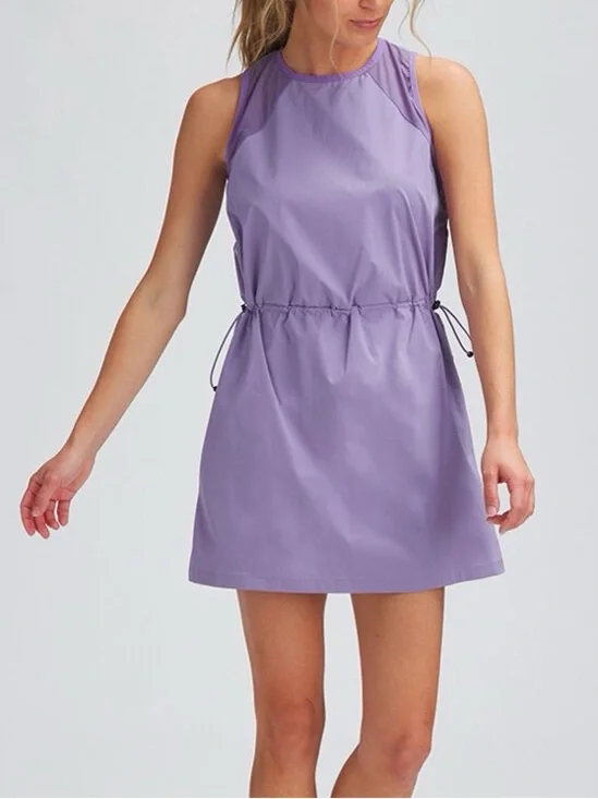 NWT Stoic Desert Dress Sz Small Chalk Violet Athletic Mesh Quick Dry Cinch Waist - Picture 13 of 13